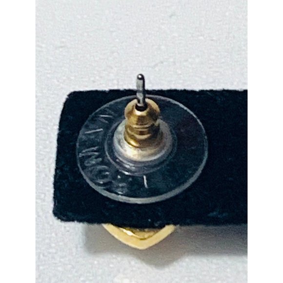 Vintage Signed Roman Rhinestone Heart Earrings - Picture 5 of 9